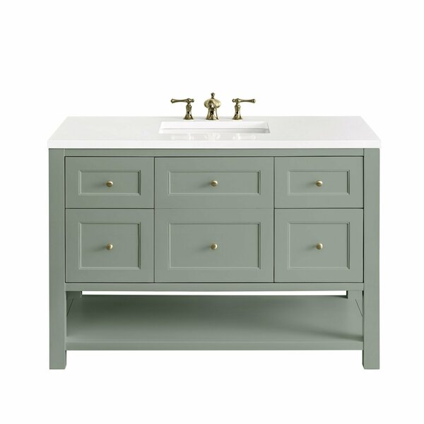 James Martin Vanities Breckenridge 48in Single Vanity Cabinet, Smokey Celadon 330-V48-SC